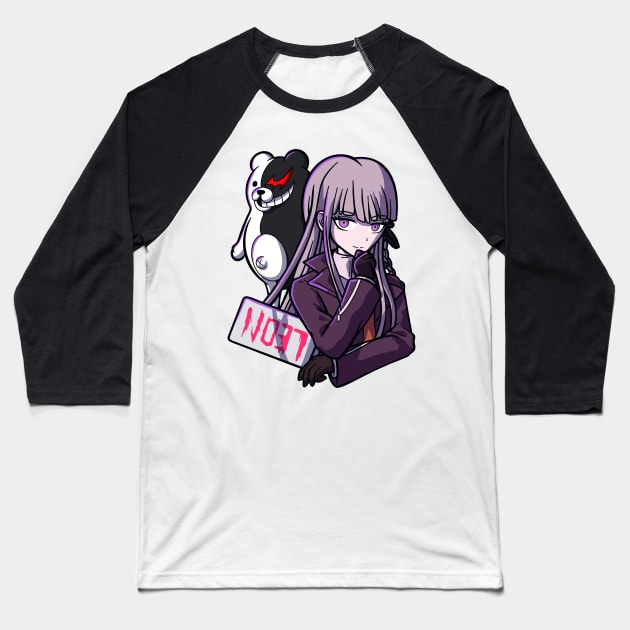 Kyoko Kirigiri & Monokuma Baseball T-Shirt by AmelieLacroix